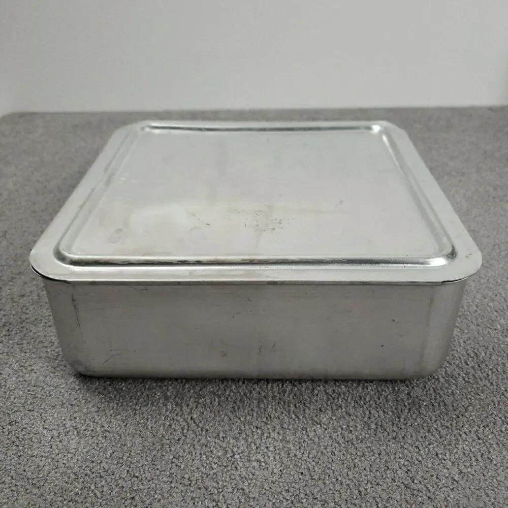 Vintage 8x8x2 Aluminum Baking Pan With Slide Lid Unbranded